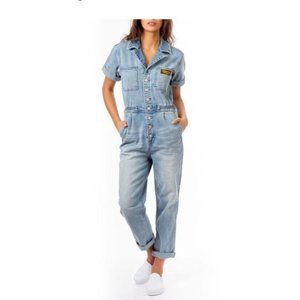 Jordache Vintage Denim Overalls Women’s Size L Cameron Jean Romper  Coveralls